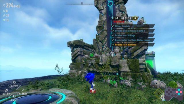 Sonic Frontiers como acessar o portal de nível 1-7 na Ilha de Kronos
