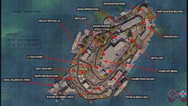 Onde encontrar o projeto de arma lendária Red Chamber (Milano) na Ilha Rebirth de Call of Duty Warzone