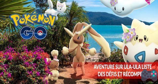 Aventura de estudo especial Pokémon Go na lista de desafios e recompensas de Ula-Ula