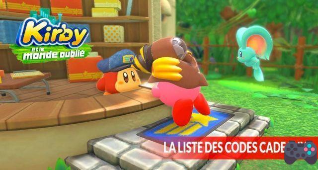 Guide Kirby and the Forgotten World the list of all gift codes on Nintendo Switch