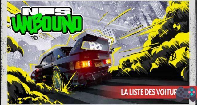 Need for Speed ​​Unbound the list of cars to unlock or buy in the game