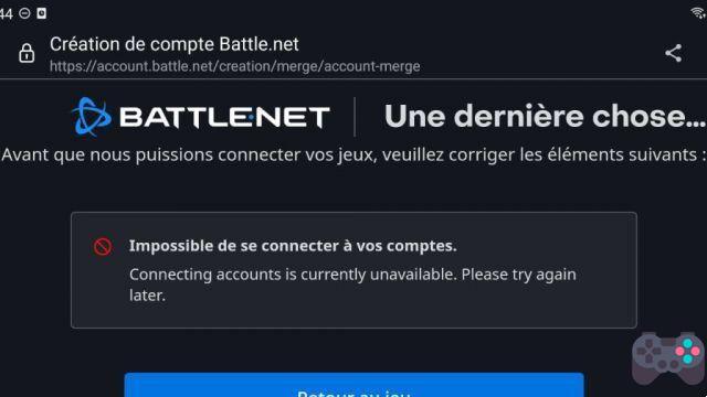 Diablo Immortal has problems linking its BattleNet account to the game on the mobile version